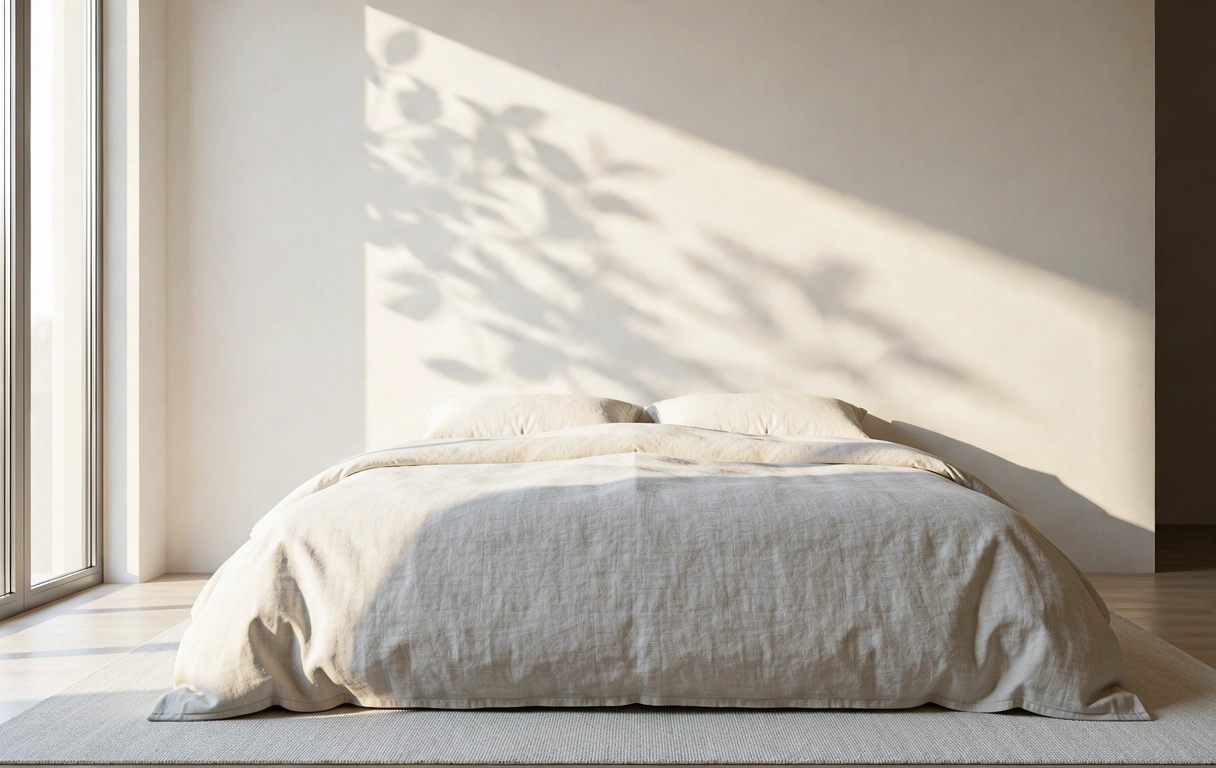 Pokojná spálňa pripravená na hlbokú regeneráciu